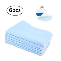 6 Pack Reusable Bed Pad, Washable Incontinent Underpad Non-Slip Sheet and Mattress Protector with 4 Layer Protection for Kids Adults Elder