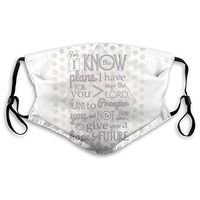 Adjustable Earloop Face Ma-sk,Anti-smog PM2.5 Ma-sk Quirky Modern Bible Verse, Jeremiah 29 Verse 11 'for I Know 5 Layers of Activated Carbon Filter,Reusable Protection Ma-sk