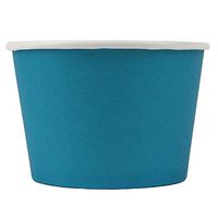 [100 Count] Blue Paper Ice Cream Cups - 8 oz Eco-Friendly Dessert Containers - Perfect For Your Yummy Foods! Many Colors & Sizes - Frozen Dessert Supplies