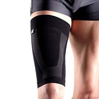 Thigh Compression Sleeve with Silicone (Unisex; Black; XXXL)