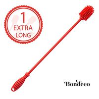 Bondeco Silicone Bottle Brush | 15" | Extra Long Handle Bottle Cleaning Brushes Ideal for Narrow Neck Containers, Water Bottles, Thermos, Hydro Flasks, Tumbler Bottles (1 Piece, Long)
