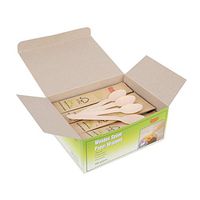 Gmark Disposable Wooden Spoons Paper Wrapped | Pack of 100-6.5" Spoons | 100% All-Natural, Eco-Friendly, Biodegradable, and Compostable 100 ct Individually Wrapped in Box GM1024