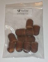 A+Elite Pedicure Abrasive Sanding Caps/Sleeves/Bands MEDIUM D13mm x 19mm 10-PACK For Callus Removal And Nail Filing (240# Fine Brown)