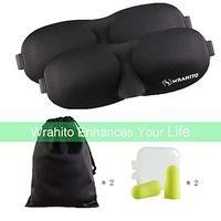 2 Pack Eye Sleep Mask Cover Blackout, Wrahito 3D Contoured Light Blocking Blindfold Eyepatch for Deep Sleeping Rest with Moldex Ear Plugs and Travel Carry Pouch, Slow Rebounding Cotton