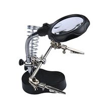 Watch Repair Tool,Helping Hand Magnifier Set and Soldering Stand Tool with LED Light Watch Repair (Black)