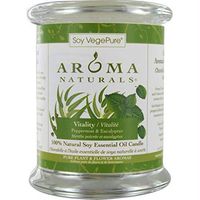 Aroma Naturals 100% Natural Soy Essential Oil Candle, Vitality, Peppermint & Eucalyptus, 8.8 oz (260 g)