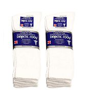 Diabetic Socks Crew Socks 3, 6,9 or 12-Pack Physicians Approved Crew Diabetic Socks Cotton by Sole Trendz (6 Pairs of White, 10 to 13 Men Size)