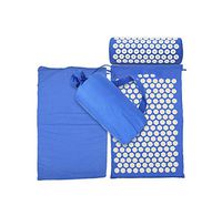 Acupressure Mat Pillow Set Back Body Acupuncture Cushion Mat Relieve Stress Tension Pain w/Carry Bag,Blue