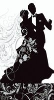 24-Piece Set of Black and White Silhouette Hanky Swankies Facial Tissue Pocket-Sized Wedding Favor Packages