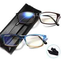 Blue Light Blocking Reading Glasses - 2 Pairs Computer Readers for Men and Women +1.0 UV Protection and Best Design Eyeglasses