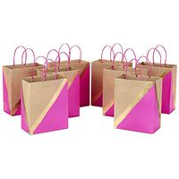 Hallmark 9" Medium Paper Gift Bags (Pack of 8 - Pink & Kraft) for Birthdays, Easter, Weddings, Mother's Day, Baby Showers, Bridal Showers, May Day or Any Occasion