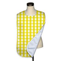 Check Collection Adult Bib - Covered with Care Assorted Prints Available! (Picnic Check Yellow)
