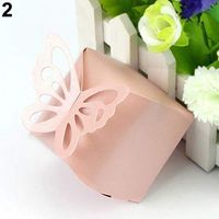 bromrefulgenc Candy Boxes,Candy Container hodler for Wedding Bridal Birthday Party Decors,50Pcs Creative Butterfly Paper Candy Trendy Wedding Party Favour Gift Boxes - Pink