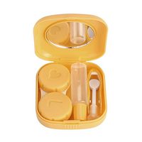 TONSEE Cute Mini Contact Lens Case Travel Kit (Light Yellow)