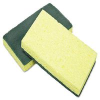 7920015664130 Cellulose Scrubber Sponge, 3-1/4 X 6-1/4, Yellow/Green, 24/Pack
