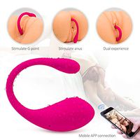 Dolp LOVEAI Vibartor Bluetooth App Remote Control Hands Free U Shape Toy with 4 Strong Vibration USB Rechargeable Waterproof Massage Wand for Neck Foot Shoulder