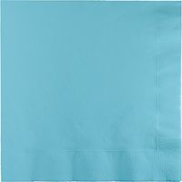 Creative Converting 573279 Celebrations Solid Color Beverage Napkins, Pastel Blue
