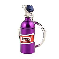 AutumnFall Creative Keychain Mini Bottle Keyring Stash Pill Box Storage Can Store Small Things Great Gift (Purple)