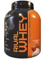 Rivalus Rival Whey Strawberry 5lb - 100% Whey Protein, Whey Protein Isolate Primary Source, Clean Nutritional Profile, BCAAs, No Banned Substances, Made in USA.