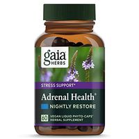 Gaia Herbs, Adrenal Health, Nightly Restore, 60 Vegan Liquid Phyto-Caps - 2pc