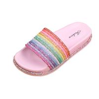 Women Outdoor Rainbow Platform-Bottom Casual Beach Walk Shoes Anti-Slip Slippers
