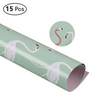 Zhi Jin Atr Painting Waterproof Gift Wrapping Paper Flower Packaging Paper Set for Christmas Birthday 15 Sheets/Pack Flamingos
