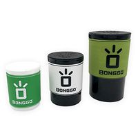 BONGGO Storage Canister - Combo 3 Pack - Silicone Grip - Plastic Container for Flower Buds, Pills, Vitamins, Spices, Stash, Beads - Locking Pop Latch to Keep Child and Pets Safe