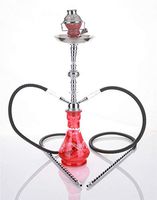 2 hose 23" Ahlah Red Hookah Shisha Nargila water glass vase pipes smoke sale