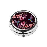 Pill Box - Lizimandu Compact 3 Compartment Medicine Case, Pill Box for Pocket or Purse (1-Kingfisher)