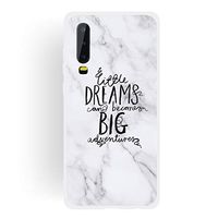 JUNXI Phone case Phone Cover Dream Text Matte Semi-Transparent TPU Marble Phone Case for Huawei P30 Strong Quality and Durable