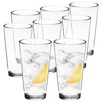 Youngever 22 oz Bistro Clear Plastic Tumblers, Premium Quality Plastic Drinking Glasses, Reusable Plastic Cups, Unbreakable Glasses, Set of 6