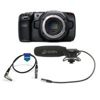 Blackmagic Design Pocket Cinema Camera 6K - Bundle with Azden SGM-250MX Professional Compact Cine Mic with Mini XLR Output, Right Angle XLR Cable, 1.5"