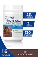 Pure Protein Powder, Natural Whey, High Protein, Low Sugar, Gluten Free, Rich Chocolate, 1.6 lbs