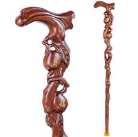 ZHM Elderly Walking Stick Solid Wood Cane Walking Stick Mahogany Wooden Non-Slip Crutch Best Birthday Gift 1pc,For170~180cm