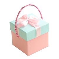 Drasawee Portable Basket Shape Gift Box for Christmas Festival Special Occassions Pink 3.7X3.7X4"