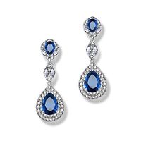 Goober Liu Solid Triangle Modeling Fashion Crystal Earrings,Zircon-Gemstone Eardrop, 1 Pair (Blue)