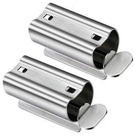 MISAZ Set of 2 Rolling Tube Squeezer, Stainless Steel Manual Rotate Toothpaste Dispenser Seat Holder Stand for Artist, Hair Salon, Painter