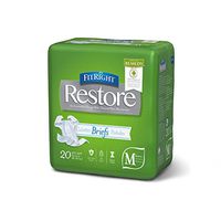 FitRight Restore Adult Briefs with Tabs, Heavy Absorbency, Medium, 32"-42", For Adult Incontinence, Comfort and Skin Health (Pack of 80)