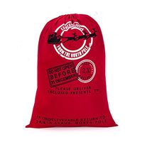 hblife Personalized Santa Sack, Bag Santa Bag Cotton with Drawstring Size 19.7"x27.6" (Red)