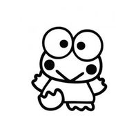 Keroppi Frog Waving - Vinyl - 4" tall (color: BLACK) decal laptop tablet skateboard car windows stickers
