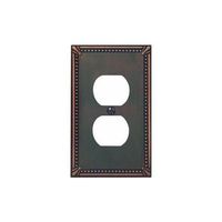 Jackson Deerfield 3008AZ Imperial Bead Antique Duplex Outlet Wall Plate, Bronze