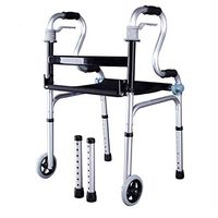 Walkers Can Take The Aluminum Alloy Folding Wheel Stand Armrest Walking Auxiliary Rehabilitation Training Elderly Disabled Four Corners 51cm55cm80cm MUMUJIN
