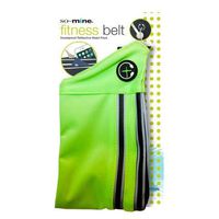 So-Mine Hands-Free Fitness Running Belt Waist Pack, 3 Pockets, Elastic Band, 3 Pockets for Your Smart Phone, Money, and Cards, Green (SO-0350)