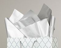 CleverDelights Metallic Silver Premium Tissue Paper - 100 Sheets - 20" x 30" - Acid-Free Gift Paper