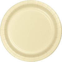 Club Pack of 240 Ivory White Disposable Paper Party Luncheon Plates 7"