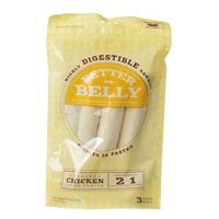 Better Belly 3-Pack Highly Digestible Gentle Rawhide Original Chicken Liver Flavor Treat Snack Rolls for Dogs (Large)