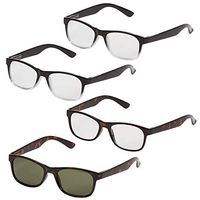 Reading Glasses from 1 Power Readers - 4 Pack for Women & Men with Spring Hinge | Custom Adjusts from .5 – 2.5 (Black/Black/Tortoise, Round)