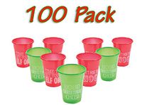 100 PACK Christmas Holiday Humorous Plastic Drinking Cups 12oz