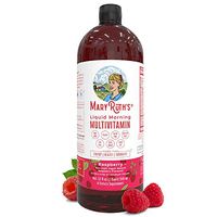 Morning Liquid Vitamins by MaryRuth's (Raspberry) Vegan Multivitamin A B C D3 E Trace Minerals & Amino Acids for Energy, Hair, Skin & Nails for Men & Women - Paleo - Gluten Free - 0 Sugar - 32oz