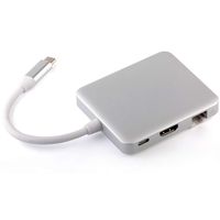 Type C to USB 3.0, Power Delivery 4K HDMI, RJ45 Ethernet,PD Adapter Type-c Hub for MacBook Huawei P20 Pro Mate 10 (Sliver)
